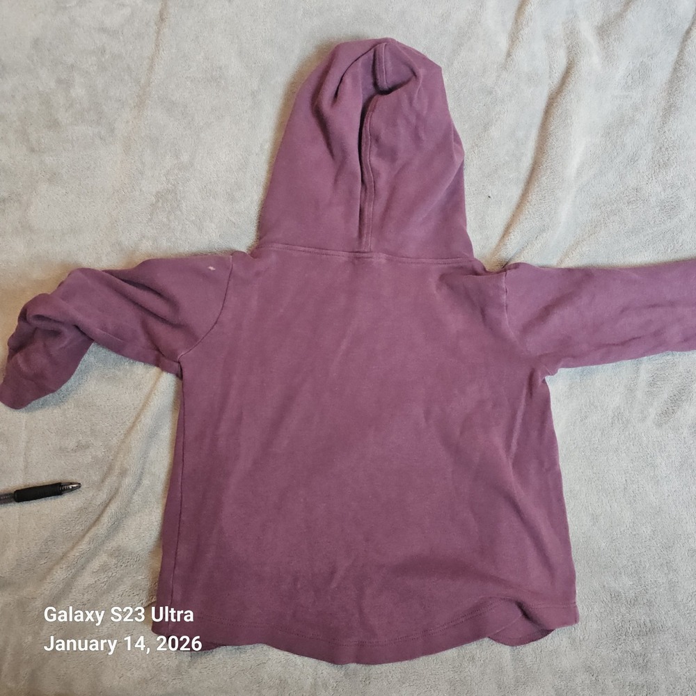Kate Quinn Kids 5Y Plum Organic Cotton Pullover Hoodie - Picture 5 of 5